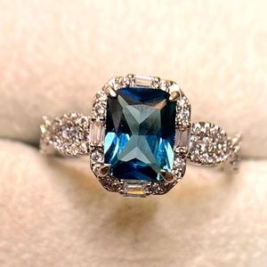 Bomb Party "Where It All Begins" Lab Created Blue Zircon Spinel + Rhodium Platin